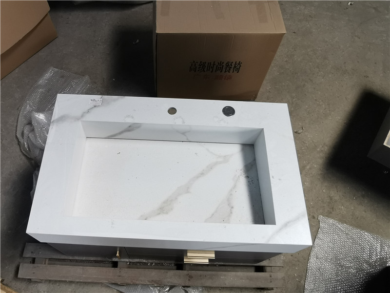 岩板橱柜高端浴室柜加工厂实拍(图2)
